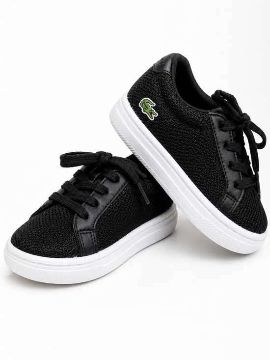Lacoste Other - Lacoste Toddler Sneakers Size 5 Black Canvas Casual Shoes like new